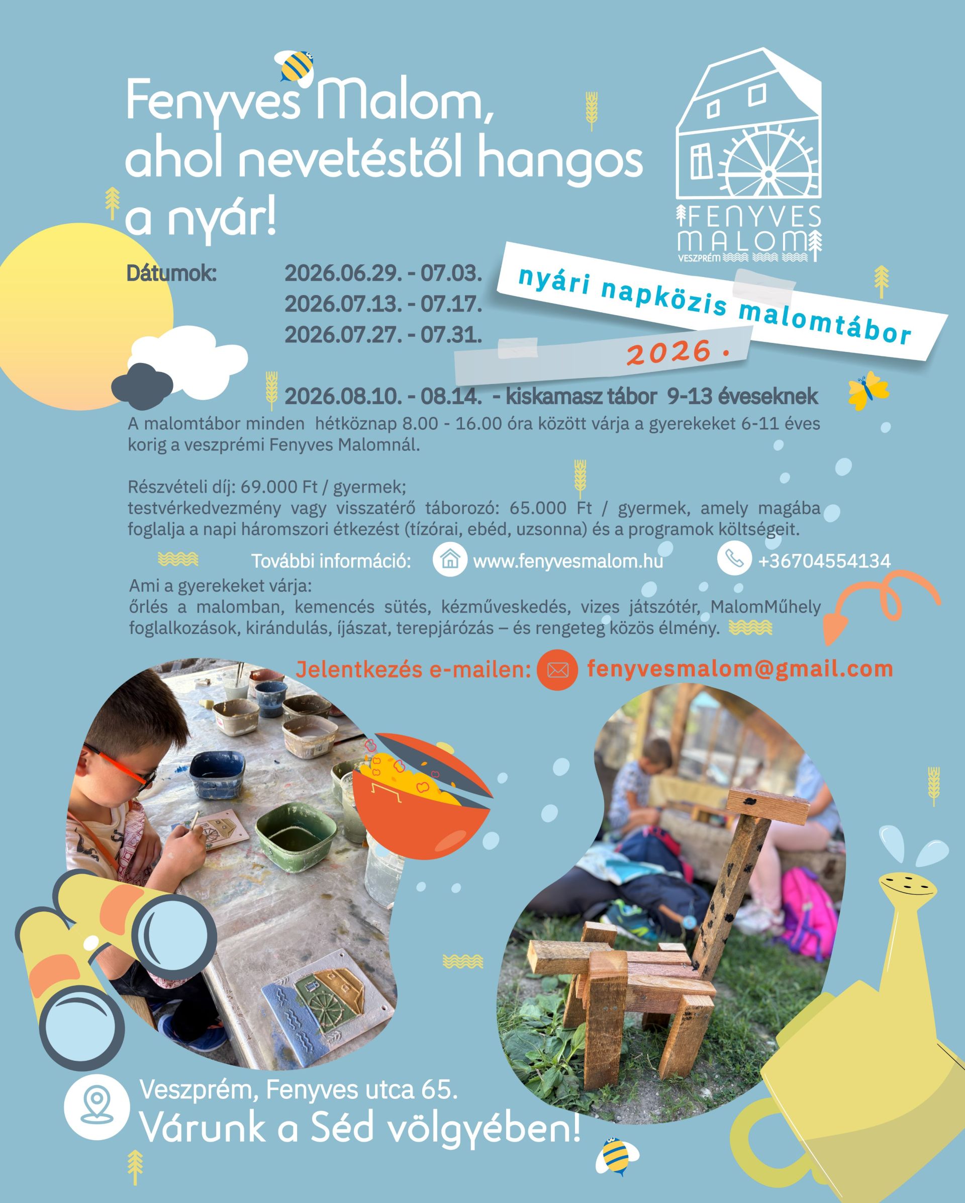Nyári táborok a malomban