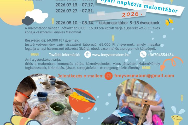 Nyári táborok a malomban